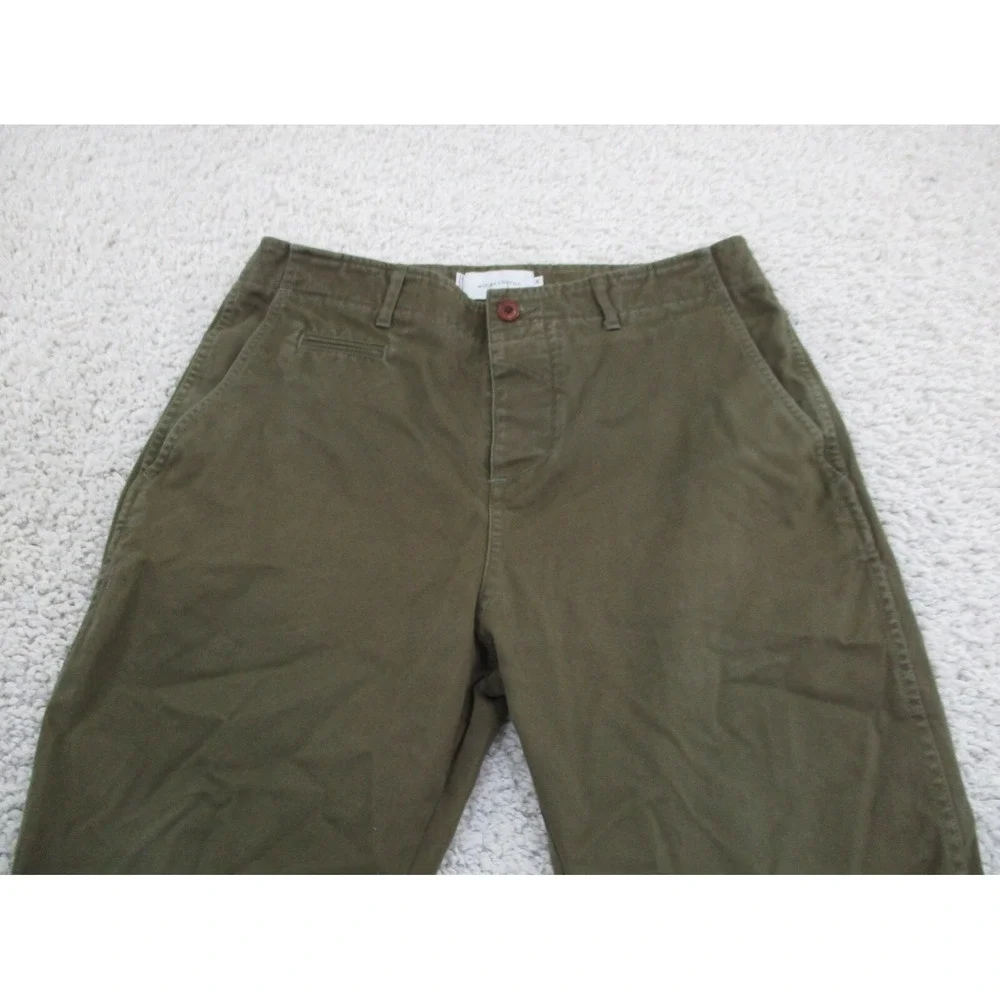 Wings + Horns Pants Mens 33 Green Brown Chino Button Fly Outdoor Casual Preppy A